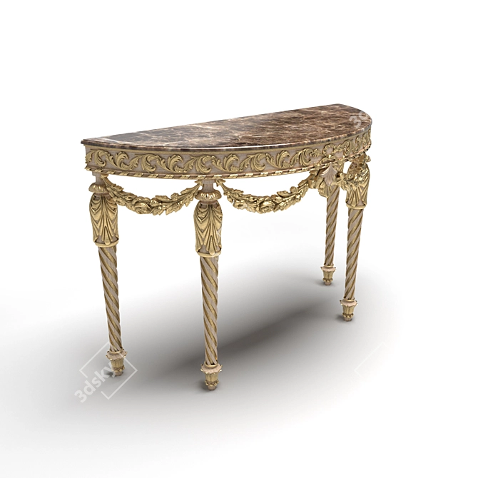 Galleria Collection Golden Leaf Wood Console 3D model image 4