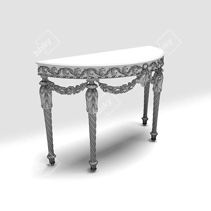 Galleria Collection Golden Leaf Wood Console 3D model image 7