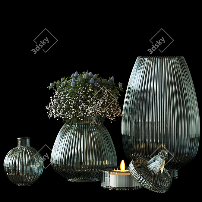 Title: Elegant Glass Vase 3D model image 2