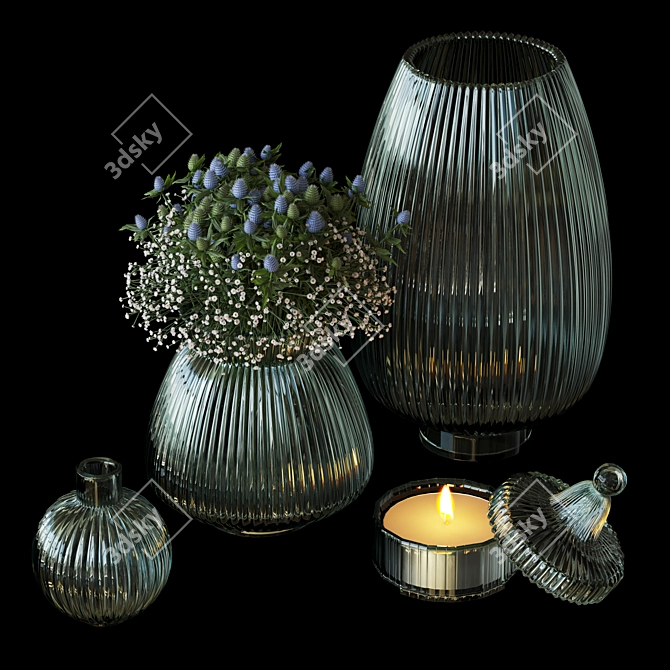 Title: Elegant Glass Vase 3D model image 4