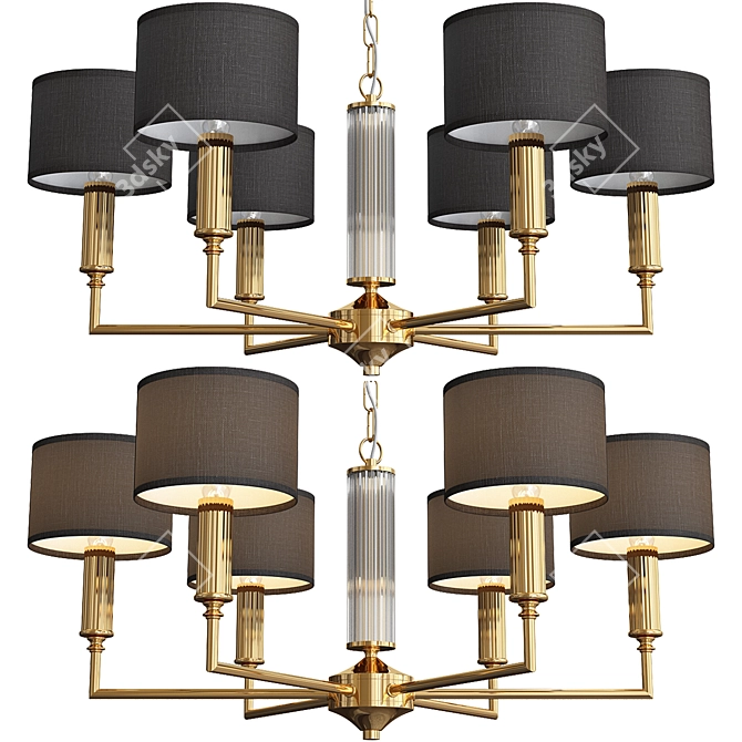 Elegant Laciness 6-Light Chandelier 3D model image 1