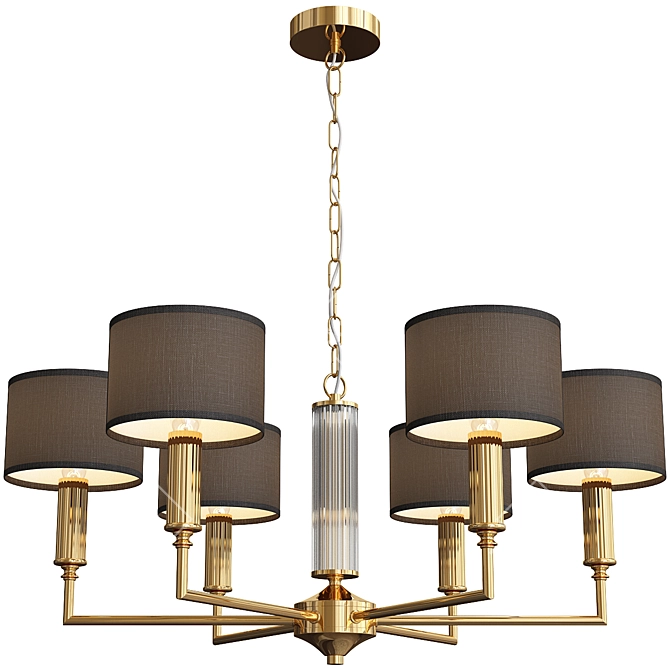 Elegant Laciness 6-Light Chandelier 3D model image 3