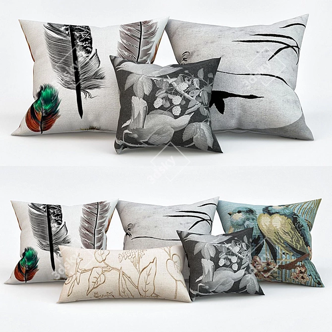 Modern Pillow Set: Perfect for Contemporary Interiors 3D model image 1