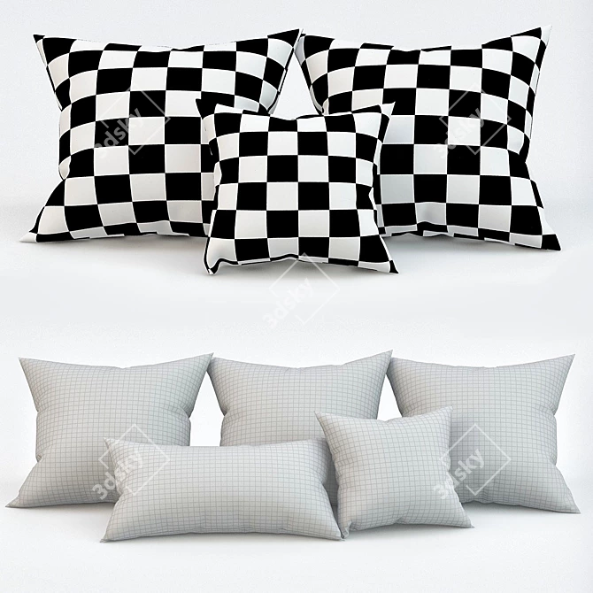 Modern Pillow Set: Perfect for Contemporary Interiors 3D model image 2