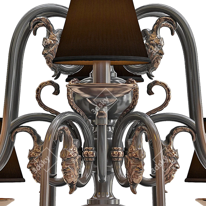 Elegant Bronze Chandelier: La Chapelle 3D model image 3