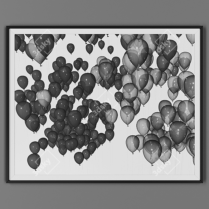 Black Framed Picture: Elegant Wall Decor 3D model image 1