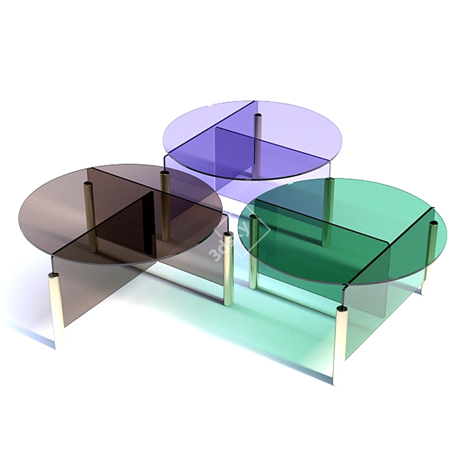 Sleek Pivot Glass Table 3D model image 2