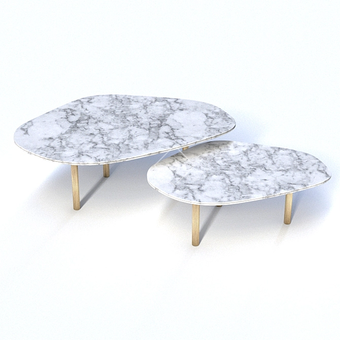 Elegant Marble Coffee Table 3D model image 2