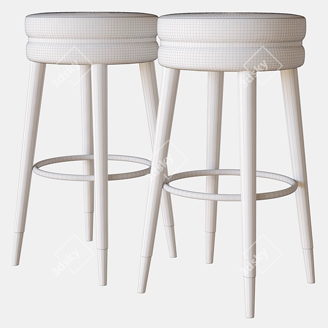 Elegant Parisian Bar Stool 3D model image 3