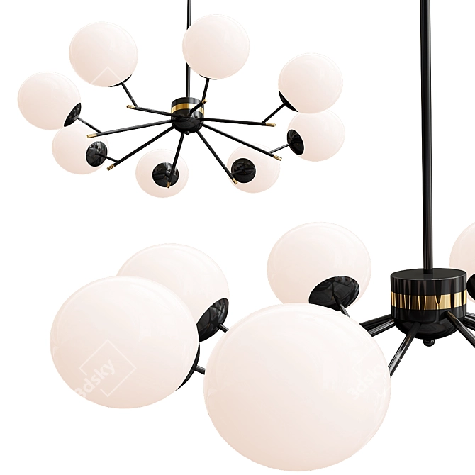 Elegant Glass Ball Chandelier 3D model image 1