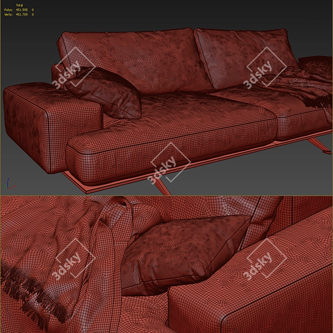 Desiree Platz Sofa: Stylish 3D Model 3D model image 4