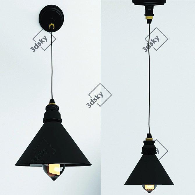 Vintage-inspired RUBINETTO Pendant Light 3D model image 1