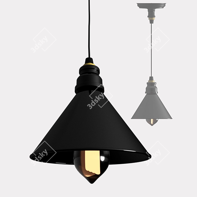 Vintage-inspired RUBINETTO Pendant Light 3D model image 2