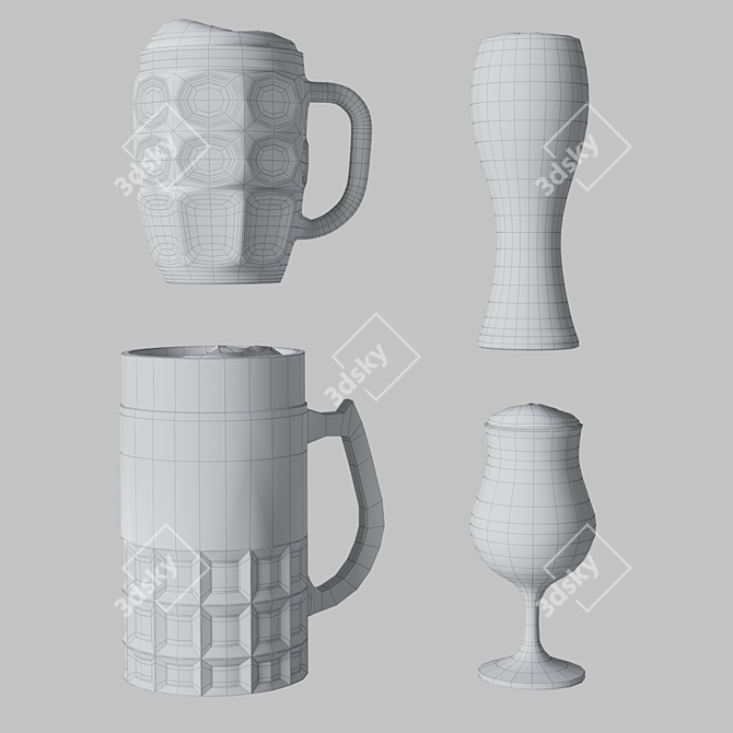 Sip in Style with Beer Mugs 3D model image 2