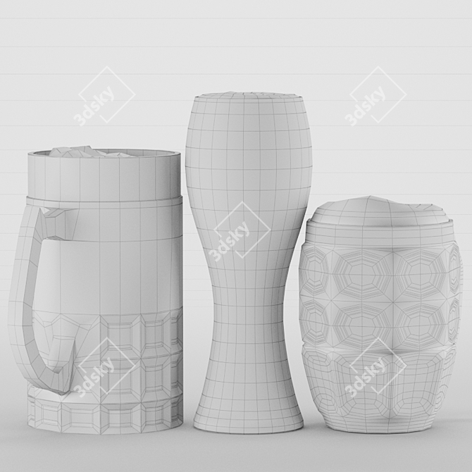 Sip in Style with Beer Mugs 3D model image 4