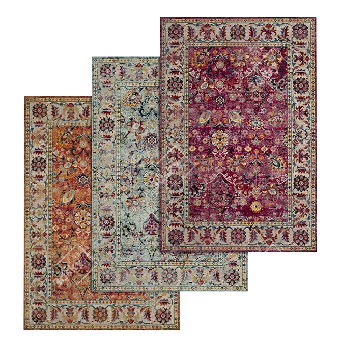 Versatile Carpets Set: High-Quality Textures & Multiple Variants Available 3D model image 1