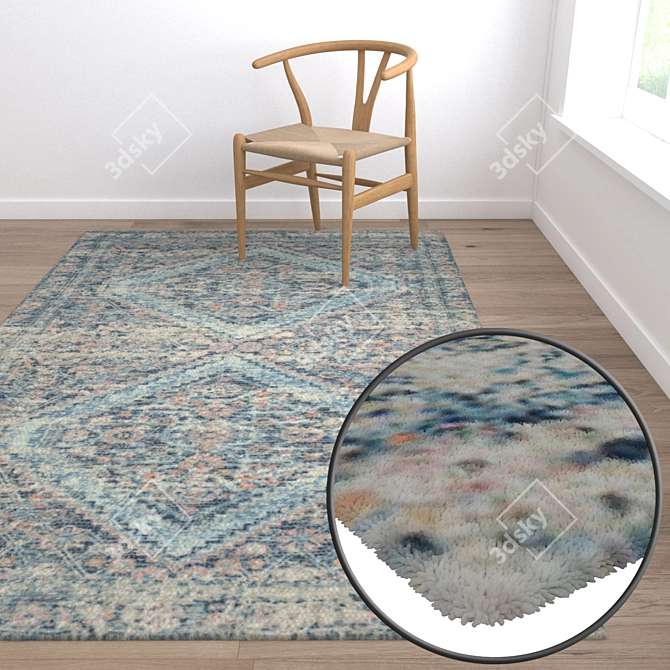 Luxury Carpet Set: High-quality Textures for Close-up and Long-range Views 3D model image 5