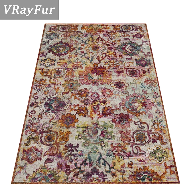 High Quality Carpets Set: 3 Different Variants 3D model image 2