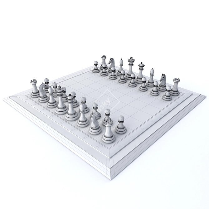 Strategic Battle: Classic Chess 3D model image 4