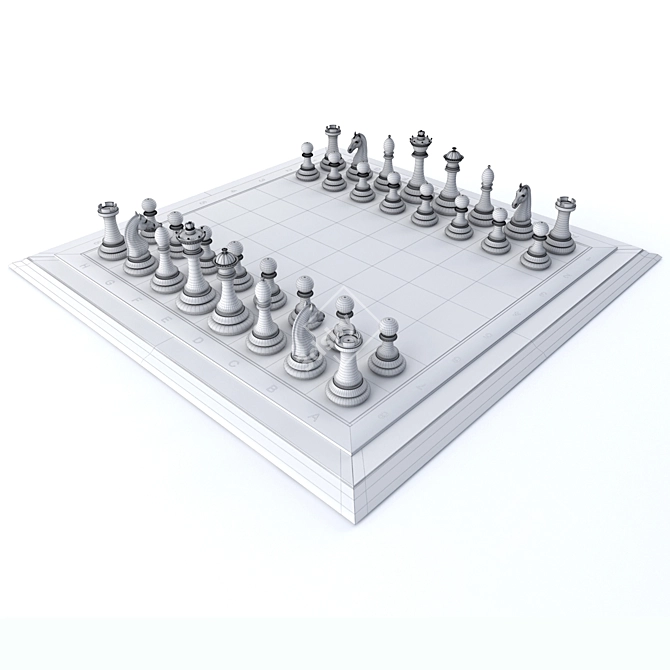 Strategic Battle: Classic Chess 3D model image 5