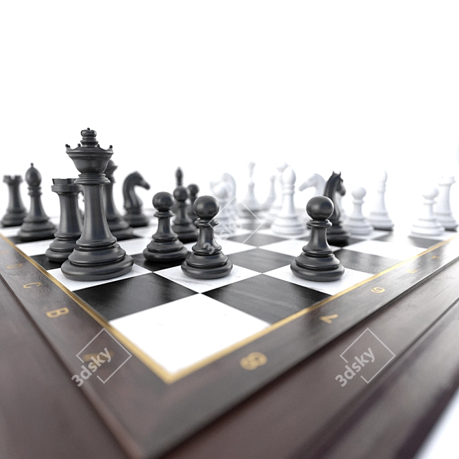 Strategic Battle: Classic Chess 3D model image 8