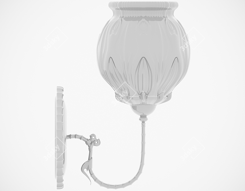 Elegant Gothic Wall Sconce 3D model image 3