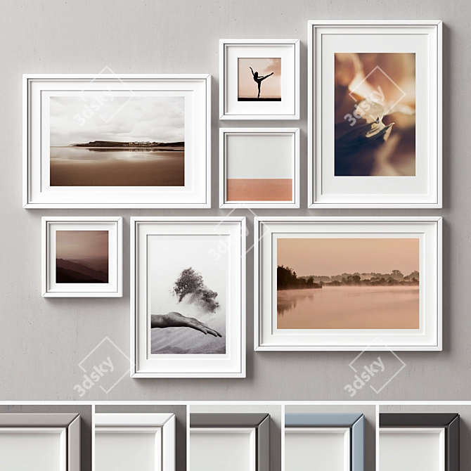 Multi-Colored Picture Frames Set 3D model image 1