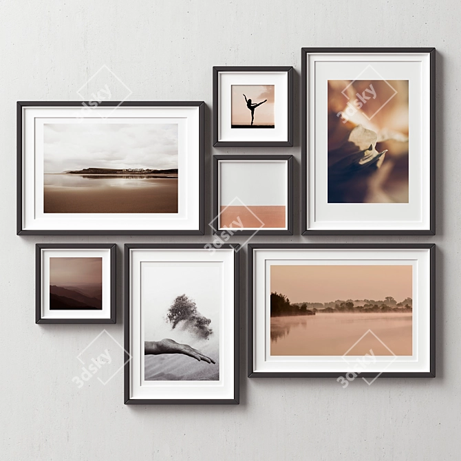 Multi-Colored Picture Frames Set 3D model image 3