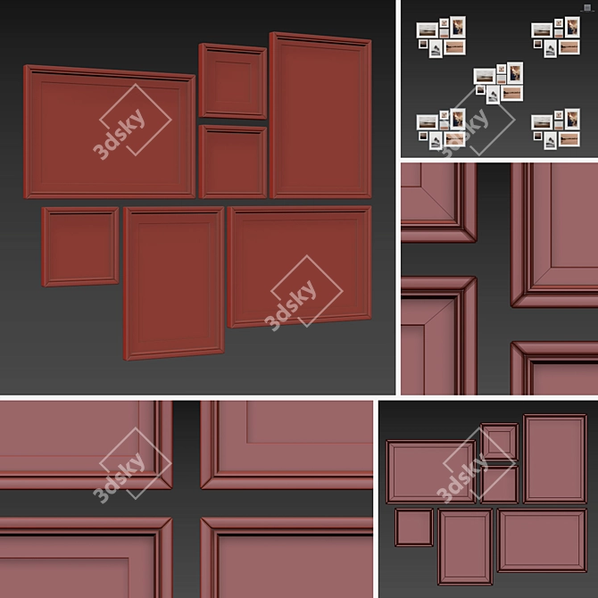 Multi-Colored Picture Frames Set 3D model image 5