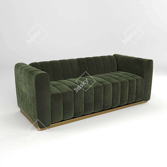 Stylish Green Sofa: 2100mm Dimensions 3D model image 1