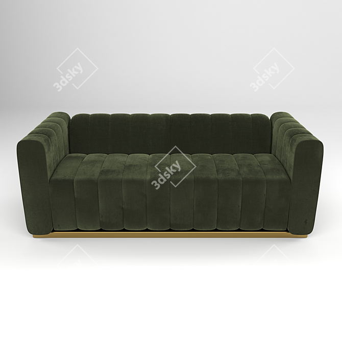 Stylish Green Sofa: 2100mm Dimensions 3D model image 3