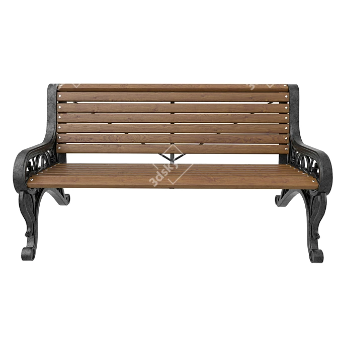 Park Serenity City Bench 3D model image 2