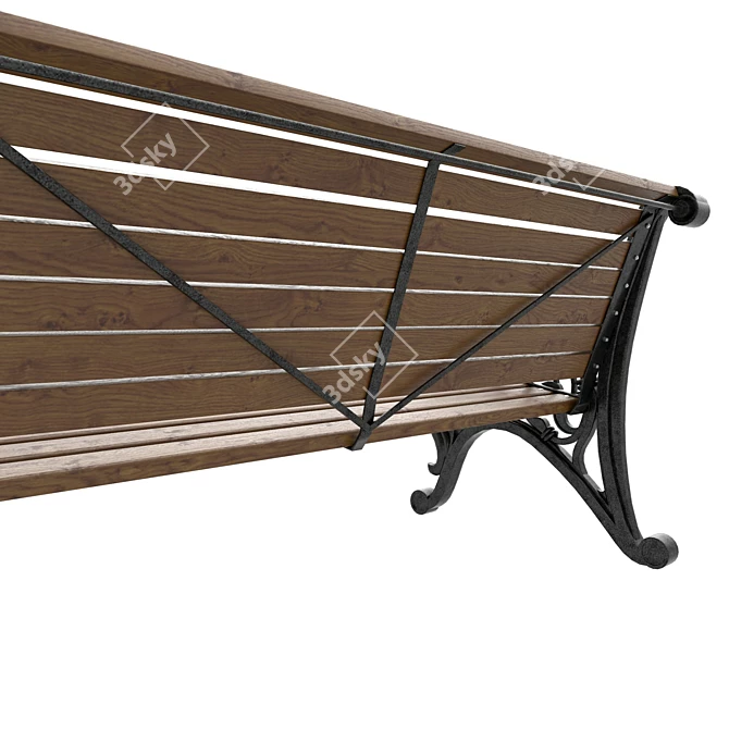 Park Serenity City Bench 3D model image 3