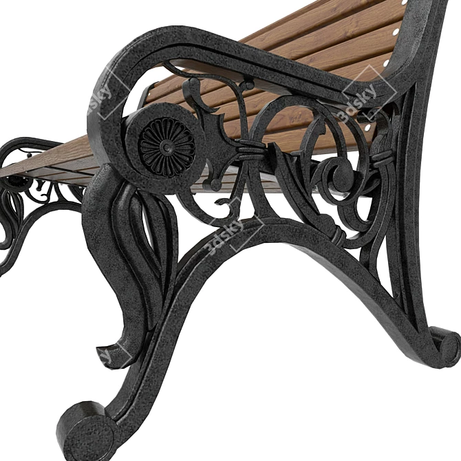 Park Serenity City Bench 3D model image 4