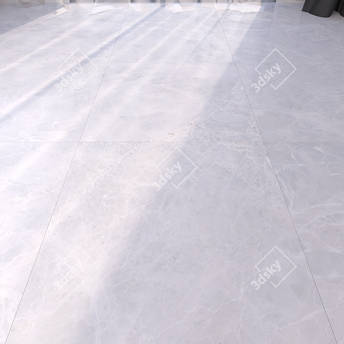 Alpha Bianco Marble Floor: Multi-Texture, High Quality Material 3D model image 1