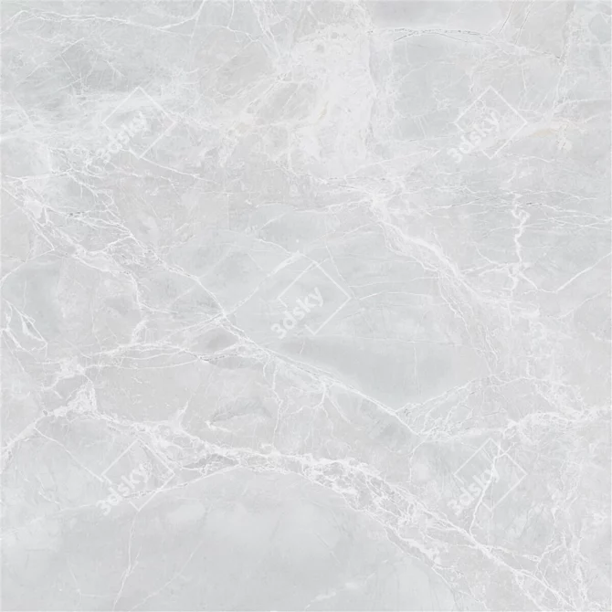 Alpha Bianco Marble Floor: Multi-Texture, High Quality Material 3D model image 3