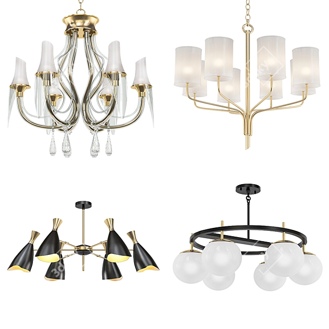 Modern Chandeliers Collection 3D model image 1