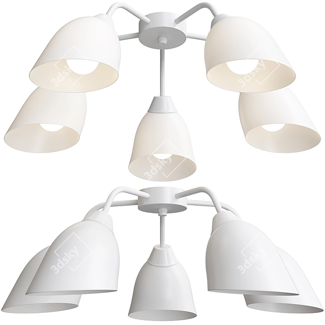 Vitaluce V3195/5PL: Elegant 5-Light Ceiling Chandelier 3D model image 2
