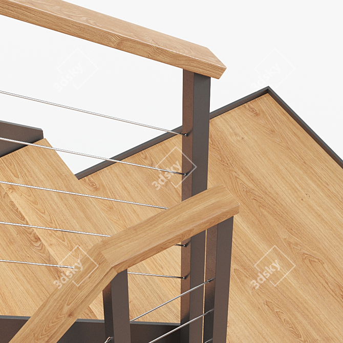 Industrial Loft Staircase 3D model image 5