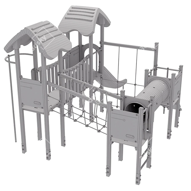 Kompan Four Tower Playground Set 3D model image 5