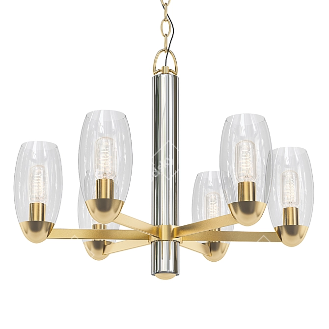 Elegant Pamelia 6-Light Chandelier 3D model image 1