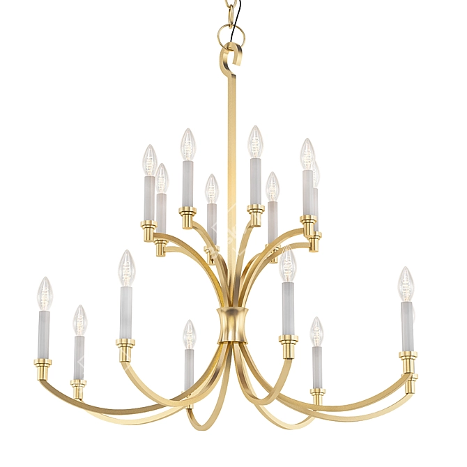 Elegant Westerly 12-Light Chandelier 3D model image 1