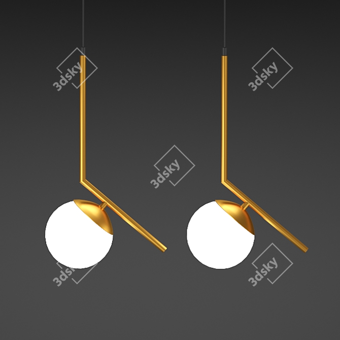 Nordic Glass Ball LED Chandelier 3D model image 4