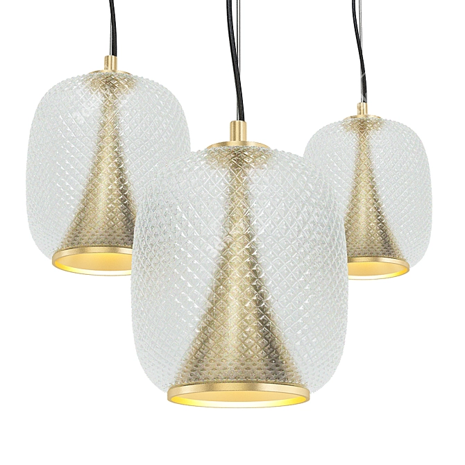 Elegant Brass Pendant Light 3D model image 1