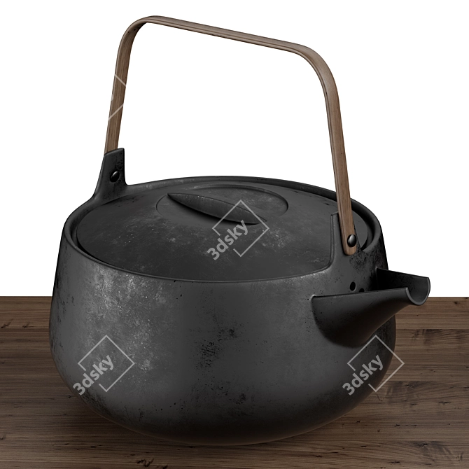 Sleek Steel Coffee Teapot Set 3D model image 2