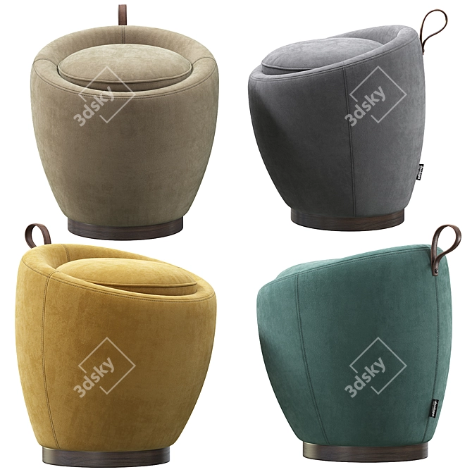 Scandi Chic Liz Pouf 3D model image 1