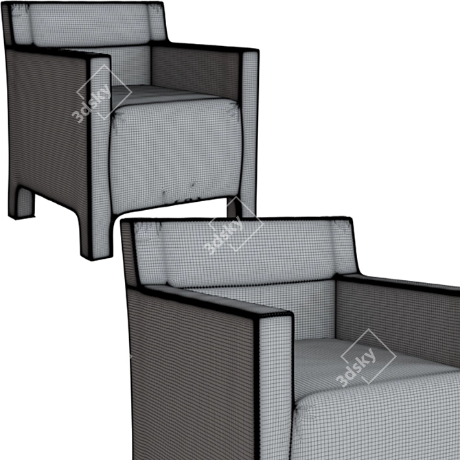 Stylish Devina Nais Armchair 3D model image 5