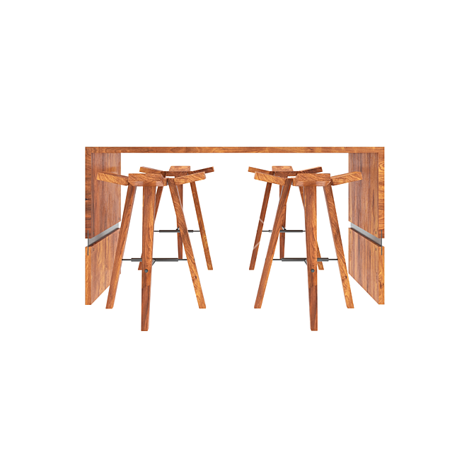 Clover Bar Table and Chairs Set 3D model image 7