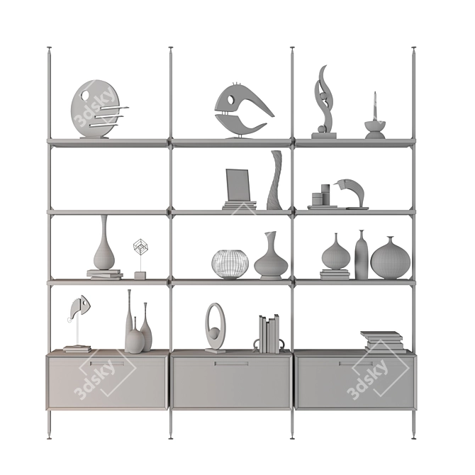 Versatile Shelving Unit for Organized Storage 3D model image 2