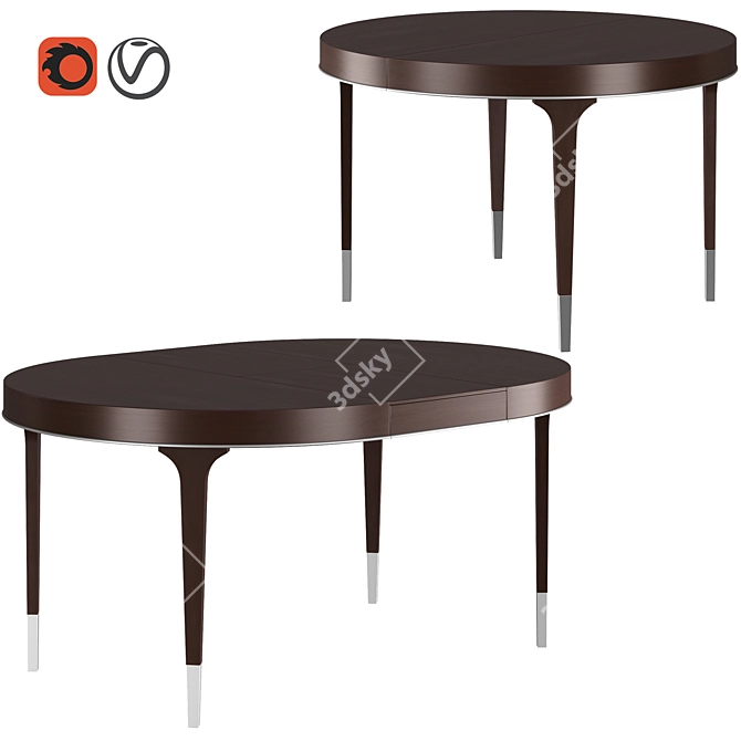 Elegant Grand Classic Round Dining Table 3D model image 1